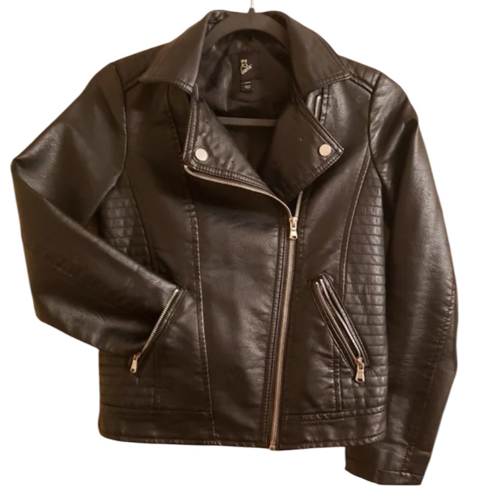 Art Class Black Faux Leather Quilted Jacket XL NWT